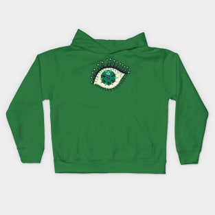 Psychedelic Eye With Leaves And Bugs Kids Hoodie